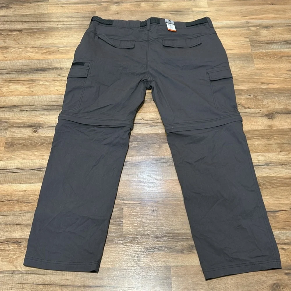B.C CLOTHING MENS CONVERTIBLE CARGO HIKING SHORTS & PANTS GREY SIZE XXL X32 NEW - Picture 2 of 11